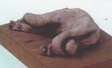 Soledad 2 - 1977-  terracota y xido de cobre,  10x13x4 cm.