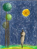 El ser y la naturaleza - lpiz, 66x66cm,  width=150 height=198