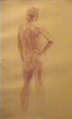 Desnudo femenino - 1997 - Sanguina s/papel, 1x70