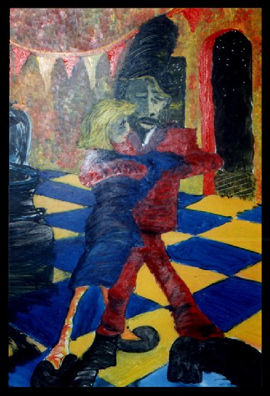 El abrazo - 2000 - Acrílico s/cartón 0.50x0.70