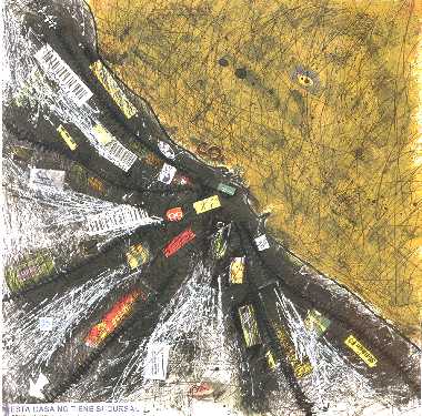 Metrpolis (Patrimonio en colectivo)- 1999 - Acrlico, tinta, y papel, sobre papel- 30x30cm