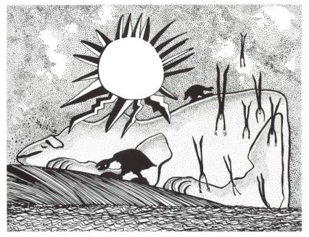 Tortugaman sobre perro horizonte - 1996 - Tinta - A4