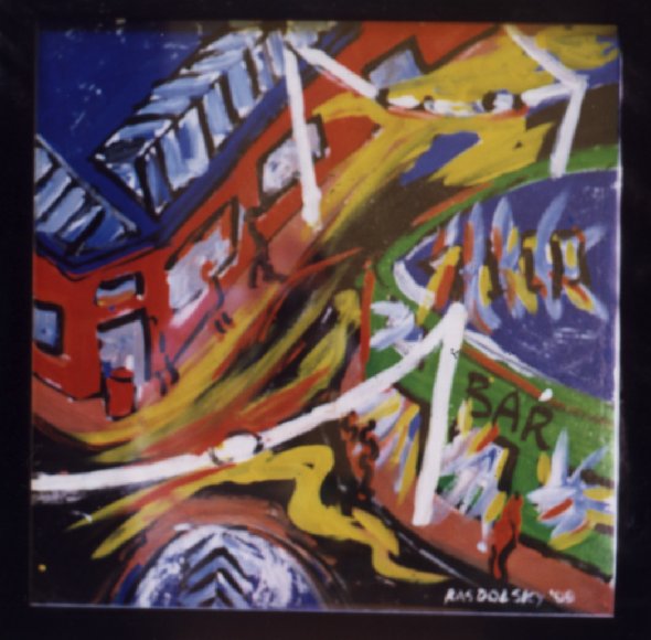 La esquina - 1999 - Acrlico s/papel 0.70x0.70