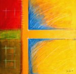 Sin ttulo - acrlico y acuarelables s/ tela, 66x66cm, Ao 2002