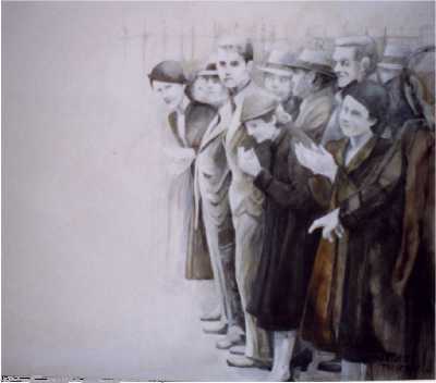 Quien viene?, óleo s/tela, 1.40x 1.20, Ao 1999