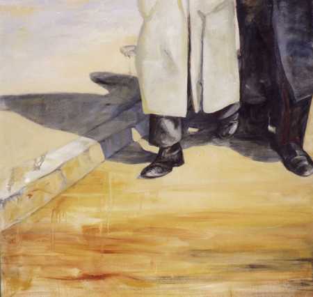 Ultimos pasos, óleo s/tela, 1.00x 1.00, Ao 1998